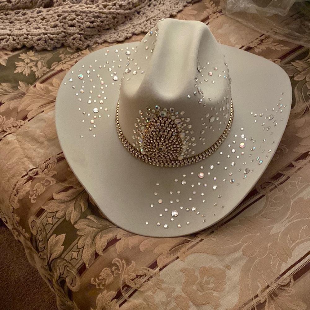 Beautiful cream color with rhinestones
